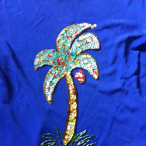 NEW WOMEN'S 3/4 SLEEVE TOP SIZE MEDIUM EMBELLISHED SWEATERWORKS - Picture 3 of 4